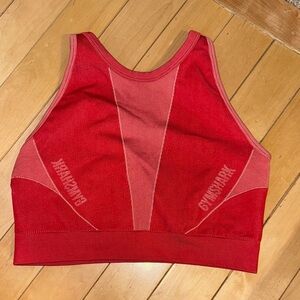 Gymshark Red Seamless High Neck Crop Sports Bra